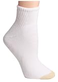 Gold Toe Women's 3-Pack Marathon Athletic Quarter Sock, White, size 9-11