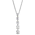 Square CZ Drop Pendant Necklace