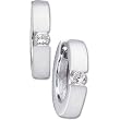14kt White Gold Tulip Diamond Hoop Earrings