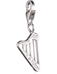 VINANI brand Germany 925 Sterling Silver Charm Pendant Harp shiny Music HHAR