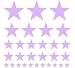 Set of 30 - Lilac Stars Vinyl Wall Graphic Decals Stickers
