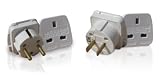 ABC Products Travel Adapter Adaptor Converts UK Plugs Plug to 2 Two pin EVERYWHERE WORLDWIDE EU Europe European Norway Sweden Denmark Danish China Chinese Slovakia Polish Poland German Germany Spanish Spain Italy Italian French France Dutch Holland Belgium Portugal USA North American New Zealand NZ Australia Australian Middle East Eastern South American Brazil Brazilian Africa African etc