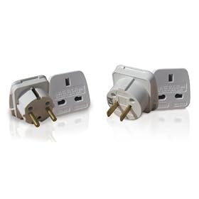 ABC Products Travel Adapter Adaptor Converts UK Plugs Plug to 2 Two pin EVERYWHERE WORLDWIDE EU Europe European Norway Sweden Denmark Danish China Chinese Slovakia Polish Poland German Germany Spanish Spain Italy Italian French France Dutch Holland Belgium Portugal USA North American New Zealand NZ Australia Australian Middle East Eastern South American Brazil Brazilian Africa African etc