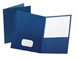 read full review Oxford Twin Pocket Dark Blue Leatherette-Grained Portfolios 25 Count (57538)