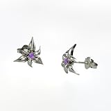Earrings in 14K White Gold with Amethyst