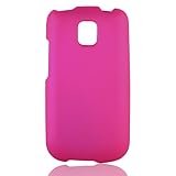 IMAGE OF MyBat LG Phoenix / Optimus T Lizzo Ruberized Phone Protector Cover - Titanium Solid Hot Pink