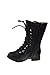 Legend-15KA Baby Girls Combat Lace Up Boots Black Toddler