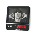 Produkt-Bild: Bilderwecker Bilderuhr Wecker mit Bild rote LED Uhr - silbern
