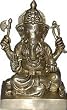 Lord Ganesh Brass Sculpture in Sitting Posture 5.5 x 4 x 8.5 inches