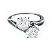 Certified 1.02 Carat J I2 Round Cut Diamond 2Stone Solitaire Ring in 18ct Solid White Gold