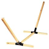 Tri-Beam Wooden Hammock Stand with Cotton Hammock