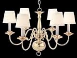 Ceiling Lights Brass Solid Brass, Williamstown Chandelier 6 arm eggshell shades
