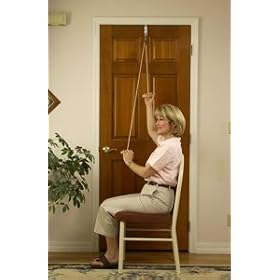 RangeMaster Molded Rubber Handle Overhead Shoulder Pulley with flip chart exercise guide, Door atta
