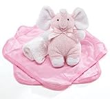 Baby Girl Pink Gift Set With Elephant Rattle And 3 Soft Infant Wash Cloths Great Baby Shower Gift