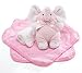 Baby Girl Pink Gift Set With Elephant Rattle And 3 Soft Infant Wash Cloths Great Baby Shower Gift