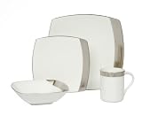 Mikasa Ridge Square Platinum Dinner Plate 10.75