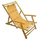 Folding Bamboo Recliner - Set of 2 (Bamboo) (56.5D x 24W)