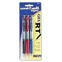Uniball Signo Gel RT Retractable Roller Ball Gel Pen 3 Pack Black Blue Red