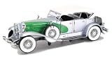 1934 Duesenberg diecast model car 1:18 scale die cast by Signature Models - Silver Green