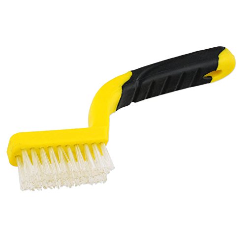 Heavy-Duty Tile Grout Brush - Extra-Stiff Bristles - Soft-Grip Handle