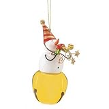 Snowman on Jingle Bell Christmas Ornament