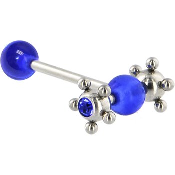 Black Gem Surgical Steel Spinner Barbell