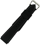 Hadley-Roma Men's MSM945RT-220 22-mm Dive Black with White Silicone WatchStrap