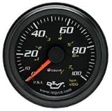 OIL PRESSURE GAUGE -- 2 BLACK REPLACES 6044