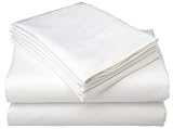 Rainbow Linens 800-Thread-Count Egyptian Cotton Sateen Queen Sheet Set, White