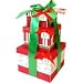 Gourmet Food : Tower of Christmas Treats - Espresso Mocha Cookies, Dark Chocolate Covered Pretzels, Cappuccino Bark