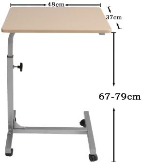 DH FurnitureBOX Fashion Design Simple Adjustable Steel laptop computer desk for home office Silver/Beech
