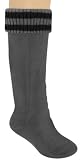 Capelli New York Solid Microfiber Fleece With Spandex Ladies Tall Rain Boot Liner Grey Combo Medium