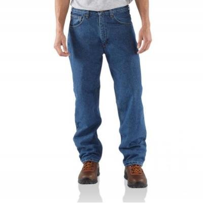 Carhartt Men's Relaxed Fit Straight Leg Fleece Lined, Darkstone, 29x30