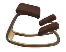 DARK BROWN KNEELING POSTURE ERGONOMIC CHAIR OFFICE WOOD