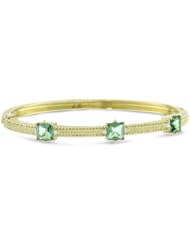 Judith Ripka "Candy" Three Stone Candy Green Bangle Bracelet