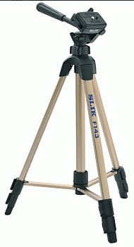 Slik F143 Compact Lightweight Tripod with 3-Way Pan Head and Mid-Level Spreader, Maximum Load: 4.50 lb, Max. Height 51.8″
