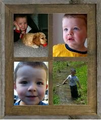 Narrow Western Barnwood Window Picture Frame for (4) 5x7s