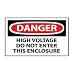 Machine Labels - Danger High Voltage Do Not Enter This Enclosure