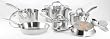 T-fal C798SC64 C836SC64 Ultimate Oven Safe Stainless Steel Copper-Bottom 12-Piece Dishwasher Safe Cookware Set, Silver