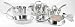 T-fal C798SC64 C836SC64 Ultimate Oven Safe Stainless Steel Copper-Bottom 12-Piece Dishwasher Safe Cookware Set, Silver