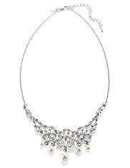 Faux Pearl Diamanté Vintage Style Collar Necklace