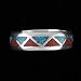Sterling Silver, Turquoise and Coral Chip Inlay Ring for Men or Women Size 6, #1773