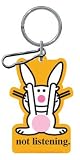 Plasticolor 4172 Happy Bunny " Not Listening"  Plastisol Key Chain