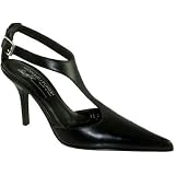 Donald J Pliner Chante Ladies Bridge High Heel Pump Black Calf Bronze Antique by Donald J Pliner