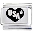 Body Candy Italian Charms Laser I Love Usa Heart