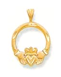 Jewelry : 14kt Gold Irish Celtic Claddagh Pendant Charm