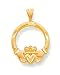 14kt Gold Irish Celtic Claddagh Pendant Charm