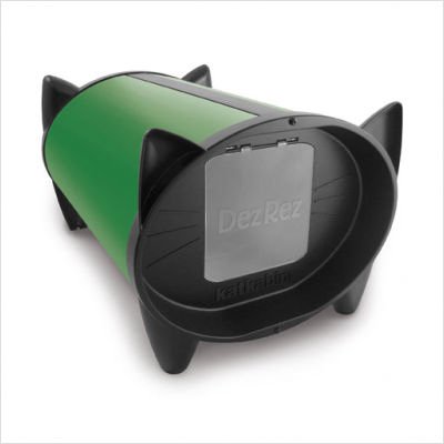 KatKabin Outdoor Cat House in Spring Green Doors: Single Door (as shown)