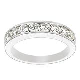 18k White Gold Channel Set Diamond Wedding Band (H/SI1, 1 ct. tw.)