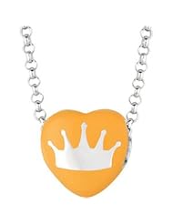 Sweethearts Enamel Crown Heart on 16" Necklace Pendant with Gift Box